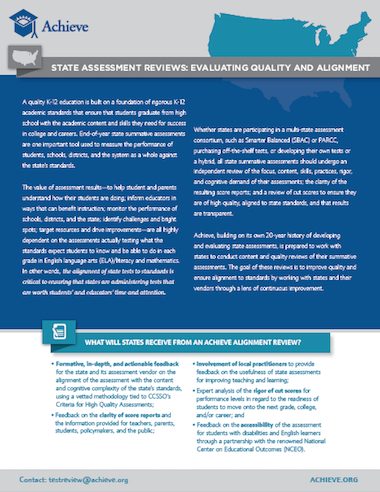 State Assessment Reviews: Evaluating Quality and Alignment