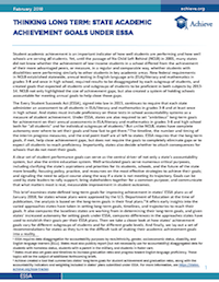 Thinking Long Term: State Academic Achievement Goals Under ESSA